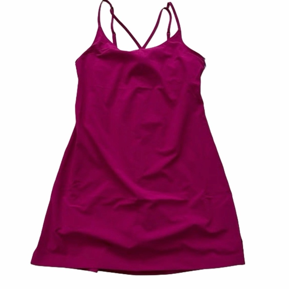 Colombia Pleasant Creek Stretch Active Dress w/ Hidden Shortsie, Berry, Size M
